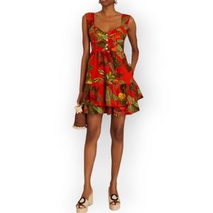 NWT Farm Rio Red Forest Birds Linen Mini Dress (XL)